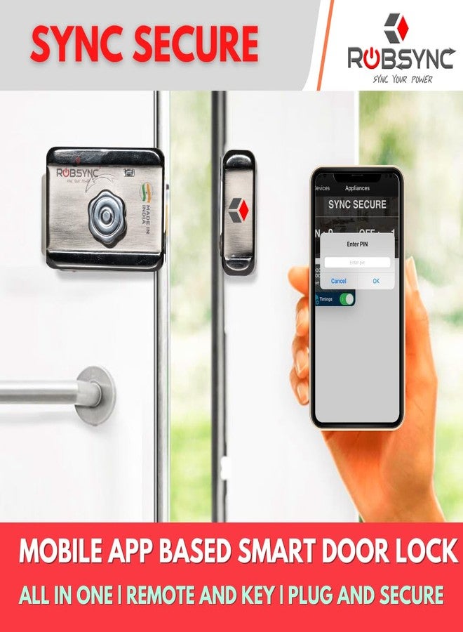 Robsync Sync Safe Metal Electronic Door Lock with Built-in WiFi Controller Main Gate Lock Sturdy Lock 4-Digit PIN Secured Fits SS Steel MS Aluminum and Wooden Gates Mobile App Based (Main Gate Lock) - Image 4